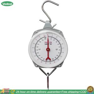 [VODU] Practical Handheld Scale with 2 Hooks Spring Dial Weight Scale for Kitchen Fishing Farms