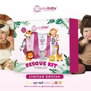 Youbaby Resque Kit Set Jimat Baby Cream Shower Gel Baby Serum Baby Mini Set Kulit Sensitif Ekzema Ruam Batuk Kahak (30ml x 3)
