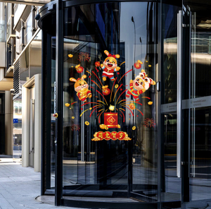 Decal trang trí Tết - Trung Thu - 3 Chú thỏ vui đùa