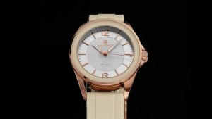NAVIFORCE Original Quartz Simple Womens Watch Breathable Silicone Strap 3ATM Grade Waterproof Casual Fashion Lady Womens Lightweight Watch NF5068