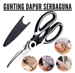 ( BISA COD ) PROMO Gunting Besar Dapur Serbaguna Stainless Steel / Gunting Serbaguna All in 1 / Gunting Dapur / Gunting Ayam Ikan Daging Buah Sayur /