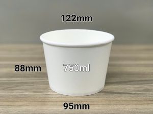 Tô giấy 750ml dáng cao Set 100 - 300 cái kèm nắp