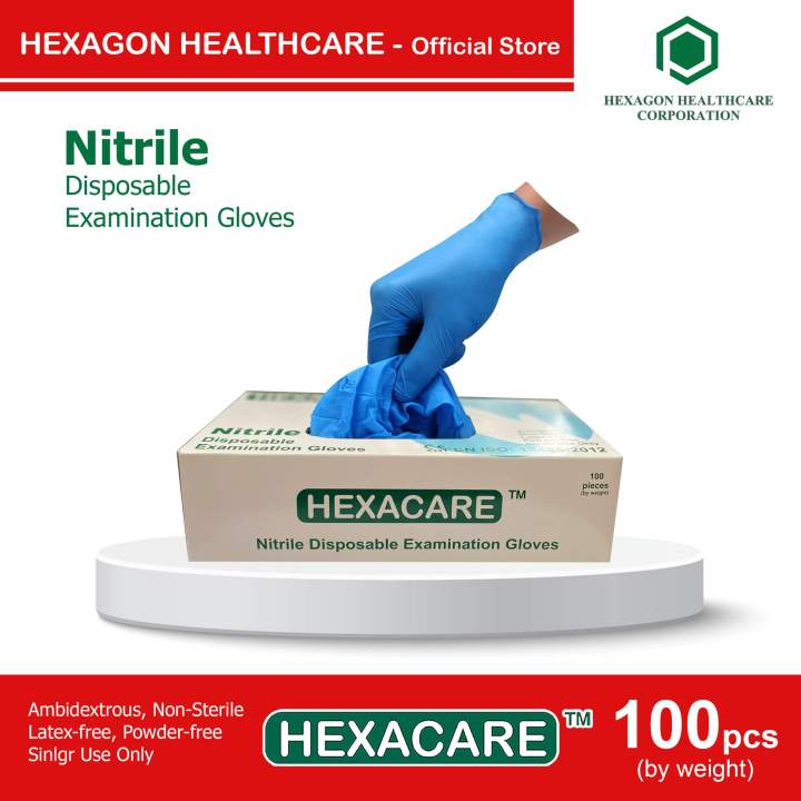 NIT03L Nitrile Examination Gloves (HEXACARE) LARGE Size Lazada PH