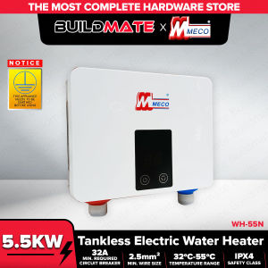 BUILDMATE x MECO 5.5kW Tankless Multipoint Water Heater WH-55N | Digital Control 220V