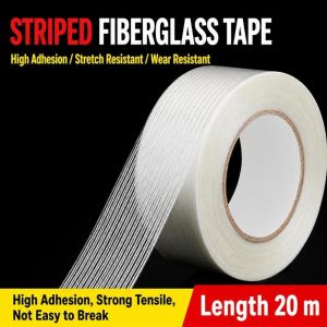 CANICECA Single-sided Fiberglass Tape Transparent Strong Adhesive Fiberglass Reinforced Tape Durable High Temperature Resistance Filament Tape
