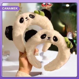 【CANAMEK】 Cute Cartoon Panda Plush Headband For Womens Face Washing Amusement Park Funny And Creative Headband For Zoo Hair Accessories