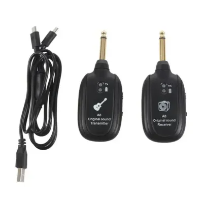 MUQZI 1 Set UHF Guitar TransmitterReceiver A8 20Hz-20kHz Wireless Guitar Receiver Guitar Accessories USB Wireless Guitar Adapter Wireless Guitar