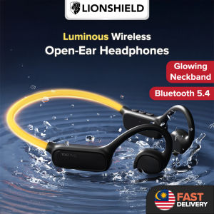 (MY) Luminous Open-Ear Wireless Sport Headphones with Glowing Light - Bluetooth 5.4 Safe for Outfood & Night