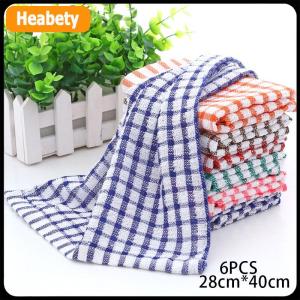 【2-3 days delivery】 6PCS Cotton Kitchen Towel Absorbent Clean Dish Towels Kichen Cleaning Supplies