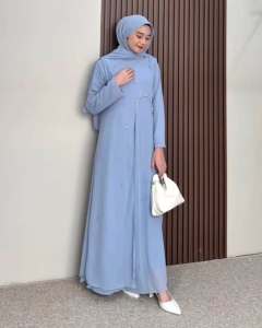 Karina Dress Gamis Wanita Dewasa Terbaru 2024 Elegan Gamis Remaja Kekinian Viral Gamis Modern Lebaran Mewah Dress Muslimah Model Baru
