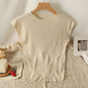 Áo Len Tăm Ngắn Tay Rút Hình Tròn Sau Lưng Cực Xinh