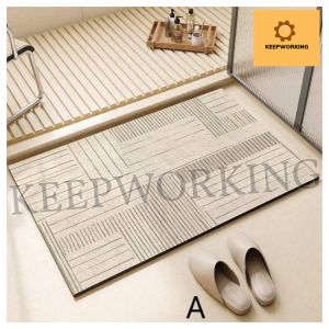 KEEPWORKING Premium Absorbent Bath Mat with Anti-Slip and Quick-Dry Feature - Water-Resistant PVC Bathroom Rug