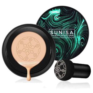SUNISA Air Cushion Cream Free Spons Bentuk Kepala Jamur Bedak Glowing Tahan Lama Tahan Air dan Keringat