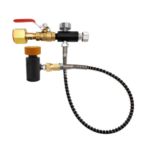N2O Canister Refill Adapter N2O Inflation Connector with Relief Valves Suitable for Sodas Makers with Flexible Hose