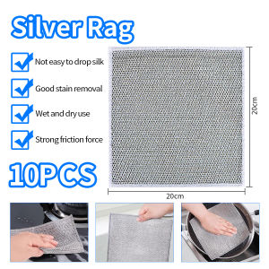 10Pcs New Thickened Steel Wire Cleaning Cloth Kitchen Dishwashing Towel Rags Microwave Stove Clean Tool Non-stick Oil Dish Cloth