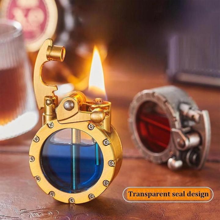 Vintage Trench Lighters Retro Round Kerosene Lighter Retro Round