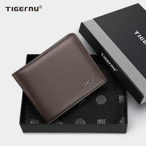 Tigernu 8008 PU Leather Wallet Elegant Mens Purse Credit Card Wallet For Men Small Luxury Money Bag High Quality Male Wallet Gift Set