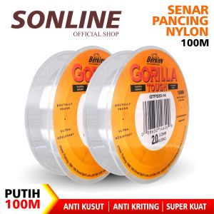 SONLINE Tali Pancing Berkley Gorilla Tough Putih 100m Super Kuat Nilon