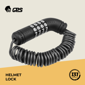 Golden Pistol Sixty Helmet Lock - Resettable Digit Code Retractable Steel Cable Anti-Shear Durable Rust-Resistant