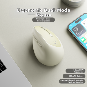 FCEWEADN Vertical Ergonomic Quiet Rechargeable Wireless Bluetooth Mouse