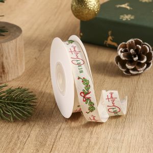 SQMETR Vải pha cotton Ruy băng Giáng sinh 10 thước Họa tiết Giáng sinh Ruy băng cotton Giáng sinh Hoạt hình Tự làm đồ thủ công Ruy băng dùng để gói quà Giáng sinh. Làm vòng hoa