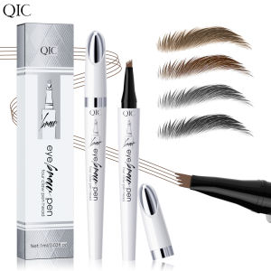 QIC Waterproof Microblading Eyebrow Pen - 4 Split Head Natural Look Brow Makeup in 4 Colors for All Skin Types