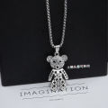 BAC Full Diamond Bear Pendant Cool Wind Women's Necklace. 