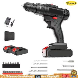 [VOS] Electric Drill Cordless Drill Driver Multi-Function Electric Screwdriver Variable Speed Small Power Screwdriver Set Rechargeable for Furnishing