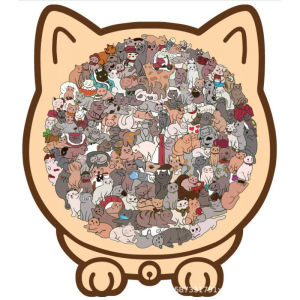 Baby‘s Mommy Wooden Jigsaw Puzzle Cat Theme Irregular Shape Brain Teaser Home Decor Gift Kids Family