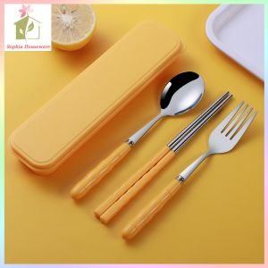 3Pcs/Set Ecentio Stainless Steel Set /Alat Makan Set Sendok Garpu Set
