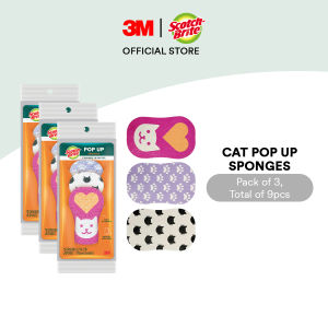 [BUNDLE of 3] 3M™ Scotch-Brite® Cat Pop Up Sponge Pet Safe Cleaning 3pcs/pack