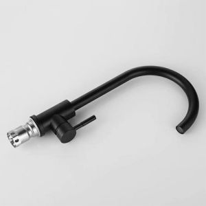 Vòi rửa chén bát nóng lạnh inox 304 sơn tính điện đen nhám cao cấp xoay 360 độ cổ bi bền bỉ khi sử dụng