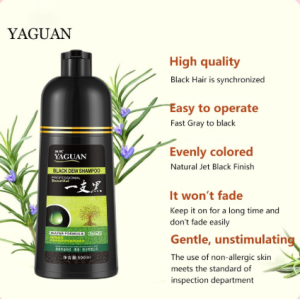 Authentic Yaguan Hair Dye Shampoo ( AUGEAS)  Instant Hair Color Shampoo 3 in 1 for Women and Men Herbal Ingredients