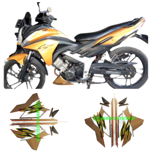 STIKER STRIPING LIS LES BODY MOTOR HONDA CS-1 CS1 TAHUN 2009 WARNA GOLD 1SET STANDAR