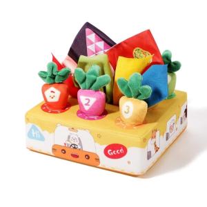 Educational Baby Tissue Box Toy 6-12 Months Crinkle Sound Sheets And Colorful Pullable Carrots For Cognitive Growth