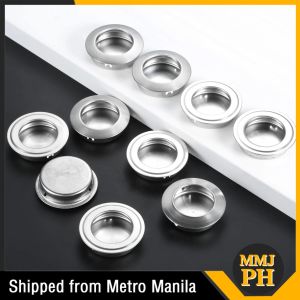 5pcs Stainless Steel Cabinet Hidden Handle Concealed Circle Handle For Drawer