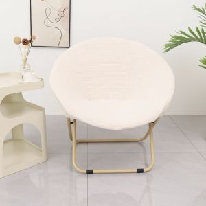 NOBLELUX Solid Color Saucer Chair Cover Round Jacquard Camping Seat Cover Simple Knitted Moon Saucer Chair Protector Fit Outdoor Chair