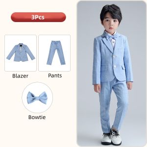 3Pcs Tuxedo Kids Boy Suit Blazer Terno for Kids Boy Baby Boy Wedding Birthday Toddler Attire Set