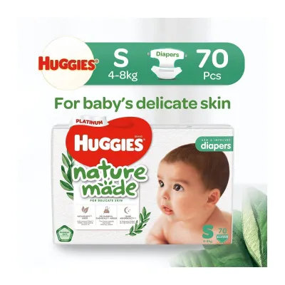 Huggies Platinum Naturemade S 70s Tape Diapers (Packaging may vary)