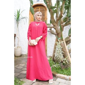 CANDY.GROSIR - Jena Dress Lengan Serut / Dress Polos Serut / Dress Crincle