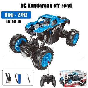 1:18 Mainan Mobil Remote Control Off-Road 2WD Powerful Alloy Climbing Car RC Rock Crawler Mobil RC Resistensi Jatuh Dengan Lampu