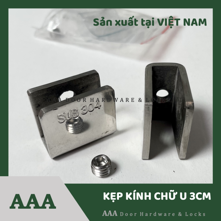 1 Cái Pát U 3cm inox 304 kính 8-12mm/ Kẹp kính chữ U 3F - Pát u kính ...