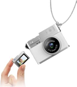 Keychain Camera 1080P Small Retro Nostalgic Camera Compact Video Recorder for Travel Study Recording (Green)