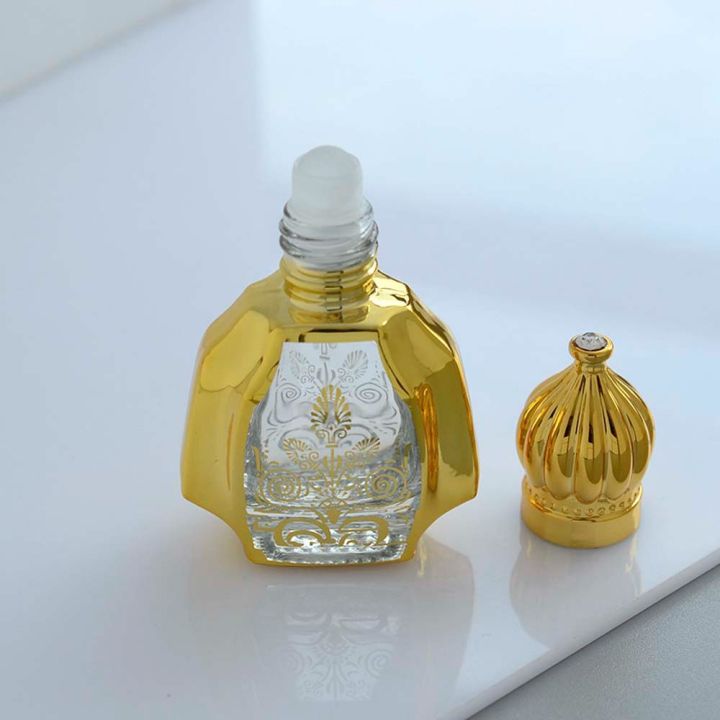 R3LRW0X 10ml 10ML Refillable Empty Bottles Gold Glass bottle Roller ...