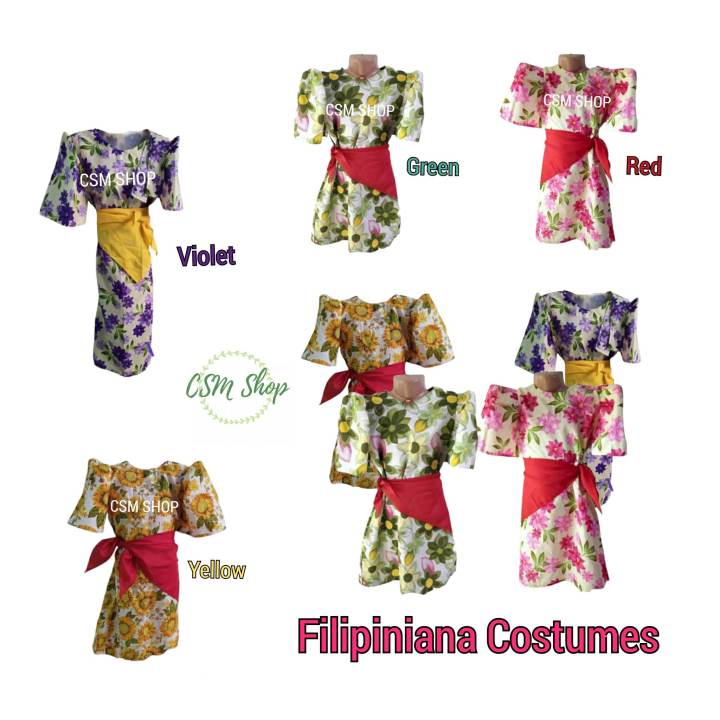 Buwan ng Wika Costumes Traditional Wear Filipiniana Dress Floral Dress Maria Clara Dress Balintawak Dress Kasuotang Pilipino Kids Costumes Lazada PH