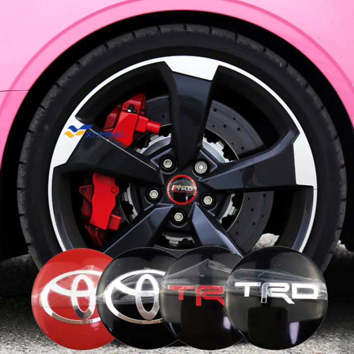 4pcs 56mm Car Wheel Hub Caps Stickers Toyota TRD VXR TRD Sportivo ABS