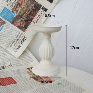 GESTURE ทำจากไม้ โรแมนติกโรแมนติก เรโทร ตัวอ่อนสีขาว วัตถุดิบในการผลิต เพ้นท์เอง พักในบ้าน อาหารค่ำใต้แสงเทียน ง่ายต่อการใช้ ที่วางเทียน เครื่องประดับบนโต๊ะ เครื่องประดับโคมไฟเทียน อุปกรณ์ประกอบฉากการถ่ายภาพ