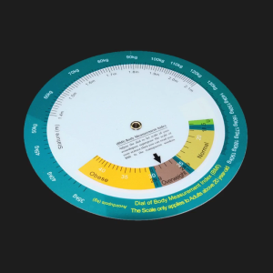 High-Performances Body Mass Index Wheel Calculator with 150mm Diameter for Adult Aboves 20 Years Old Easy Reading