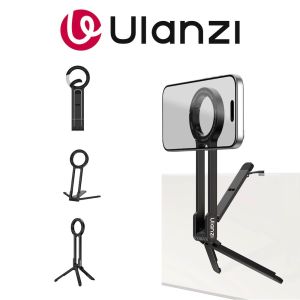 Ulanzi MA57 Foldable Magnetic Phone Holder Carabiner Mount Tripod Stand Handheld Selfie Stick for Mobile Smartphone