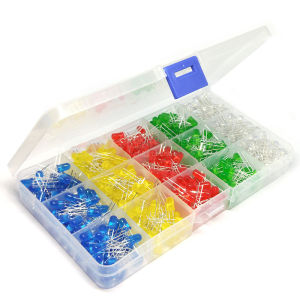 500pcs 5mm LED Light Diodes LED Circuit Assorted Kit for Science Project Experiment